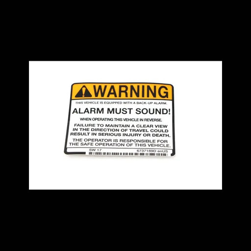 Warning Decal, 6737189