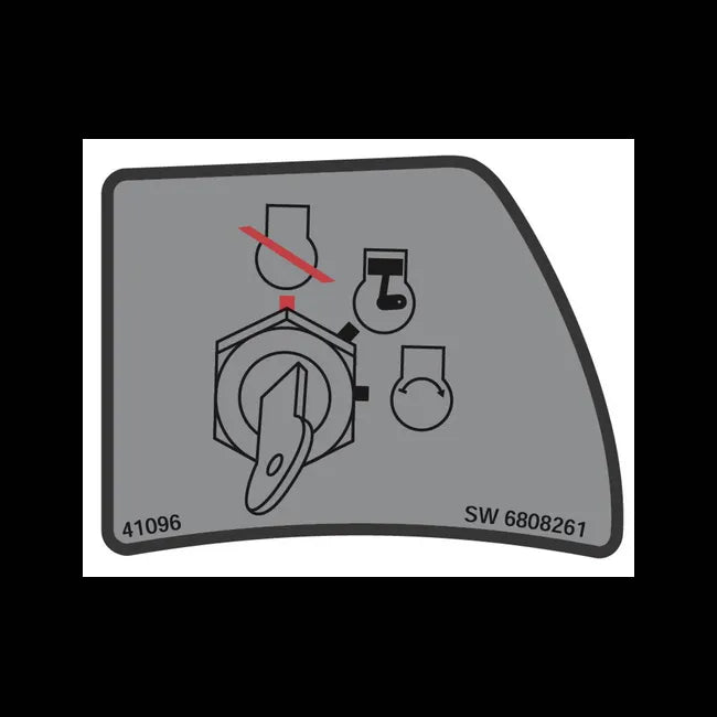 Ignition Switch Decal for Excavators, 6808261
