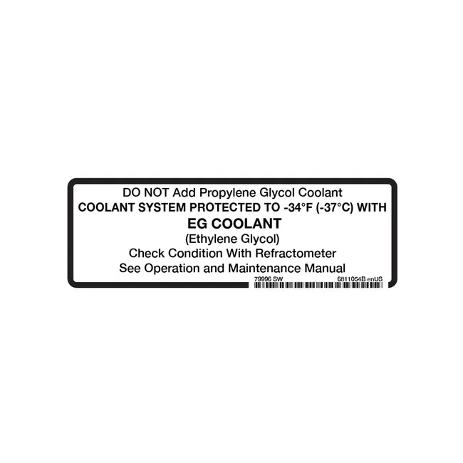 Bobcat 6811054 Coolant Decal