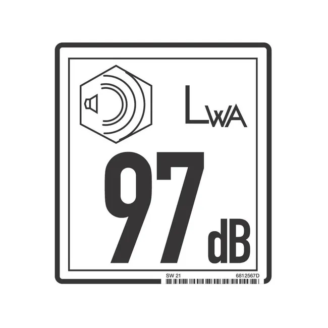 Bobcat 6812567 97dB Sound Power Decal For Excavators
