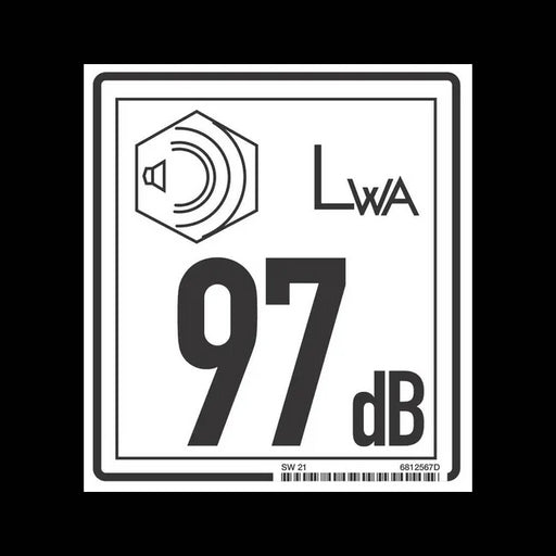 97dB Sound Power Decal for Excavators, 6812567