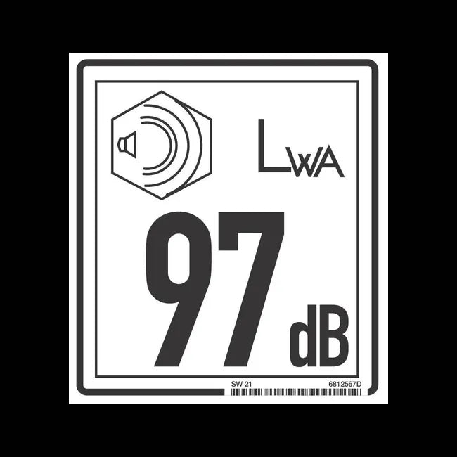 97dB Sound Power Decal for Excavators, 6812567