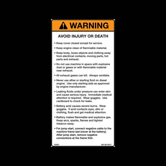 Warning Decal, 6815915