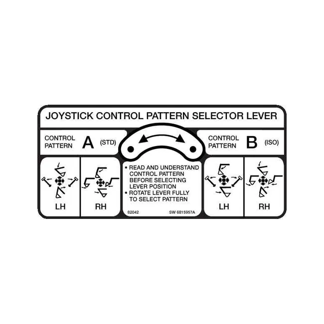 Bobcat 6815957 Control Pattern Decal