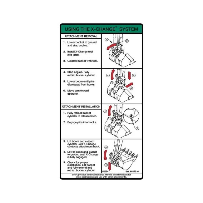 Bobcat 6817816 Excavator X-Change Decal