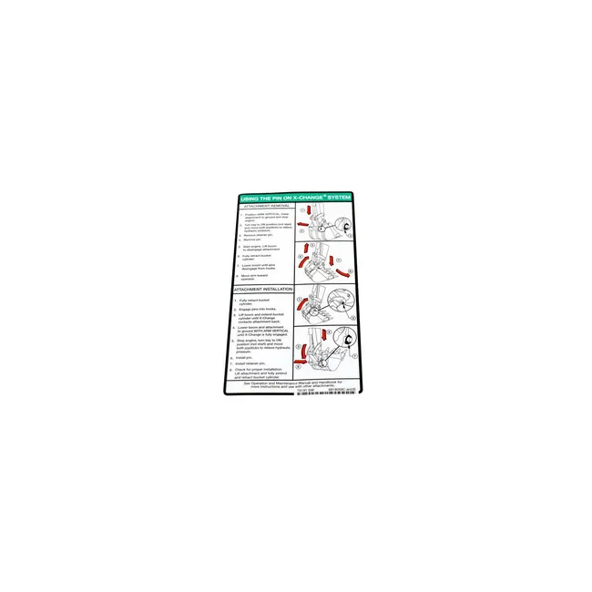 Bobcat 6818059 X-Change Instructional Decal