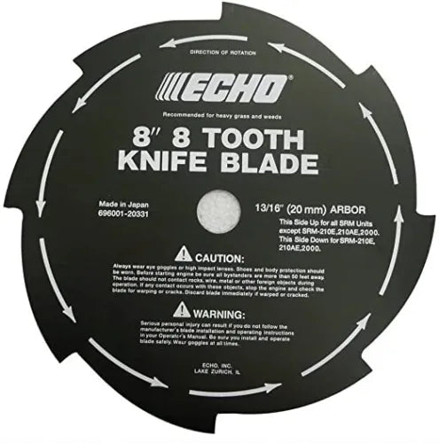 ECHO 69600120331 8-TOOTH GRASS & WEED BLADE; 8 DIAMETER; 20MM ARBO
