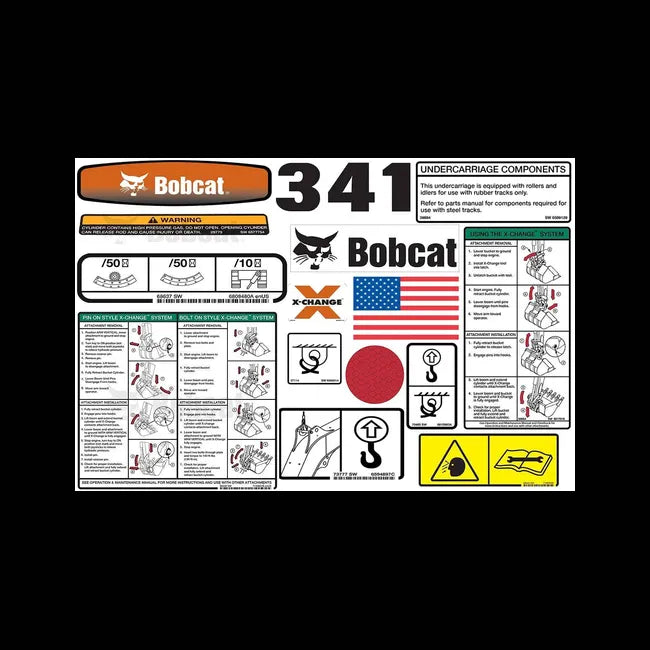 337, 341 Model Internal and External Decal Kit for Excavators, 6986666