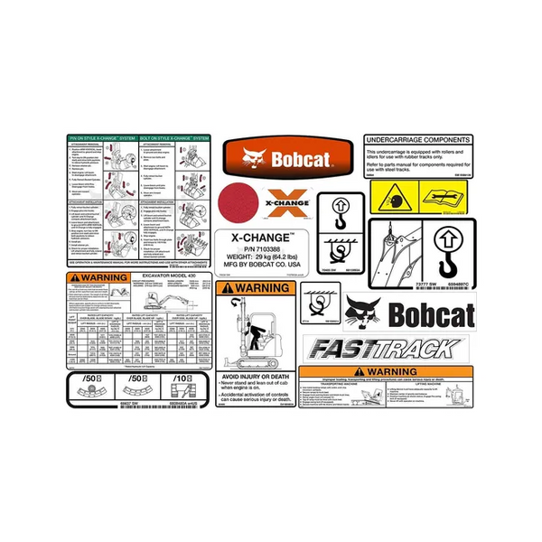 Bobcat 6986668 430 Model Internal and External Decal Kit