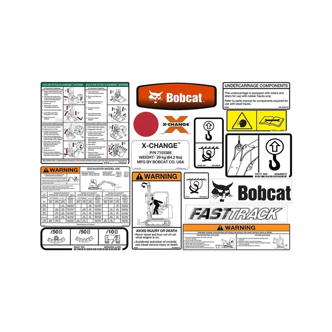 Bobcat 6986668 430 Model Internal and External Decal Kit