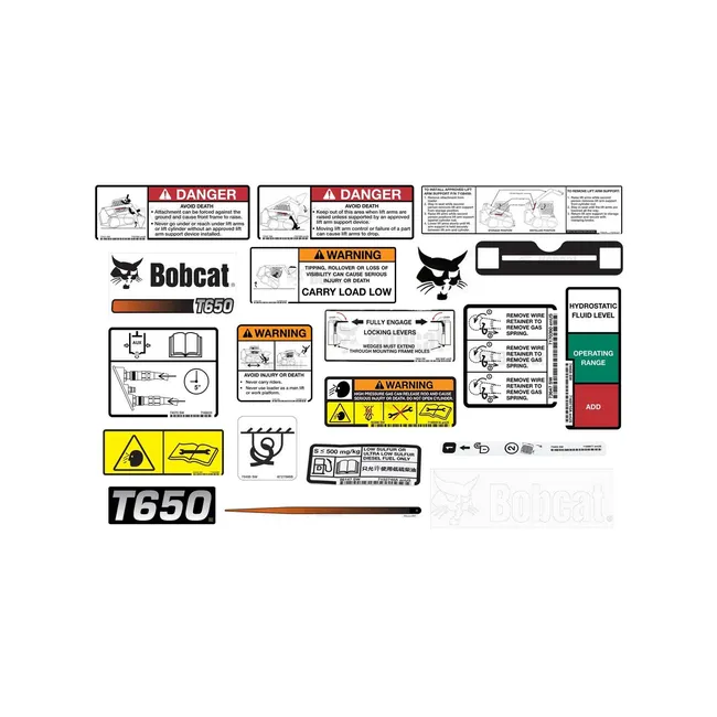 Bobcat 6989485 T650 Internal and External Decal Kit for Track Loaders