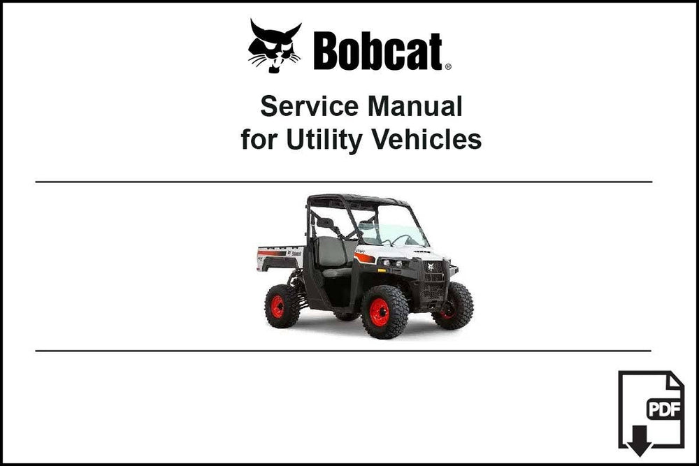 Bobcat 6989598ENUSPDF 3200 Utility Vehicle Service Digital Manual