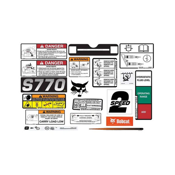Bobcat 6990149 Internal and External Decal Kit for S770 Skid Steer Loaders