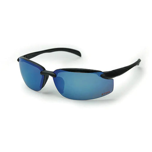 Stihl 7010 884 0375 Blue Mirror Lens Safety Glasses with Black Frame