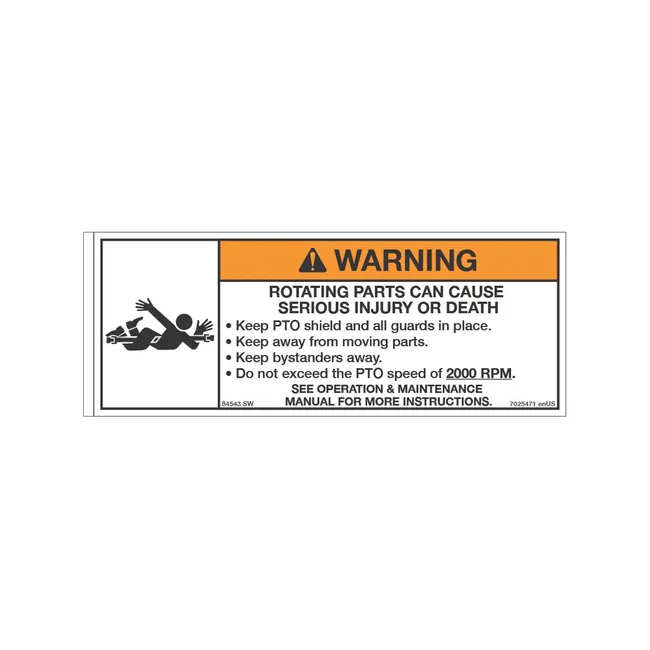 Bobcat 7025471 Warning Decal for Utility Vehicles
