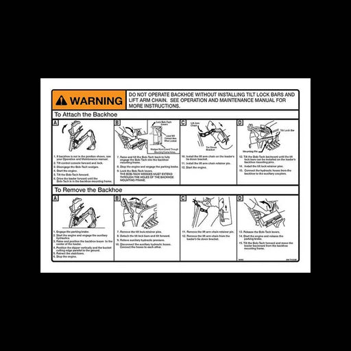 Warning Decal for Backhoe, 7103339