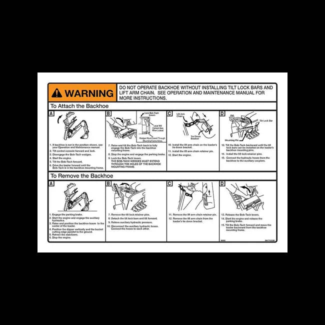 Warning Decal for Backhoe, 7103339