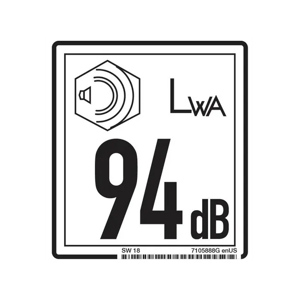 Bobcat 7105888 Sound Decal 94dB