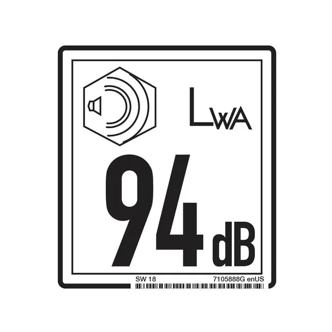 Bobcat 7105888 Sound Decal 94dB
