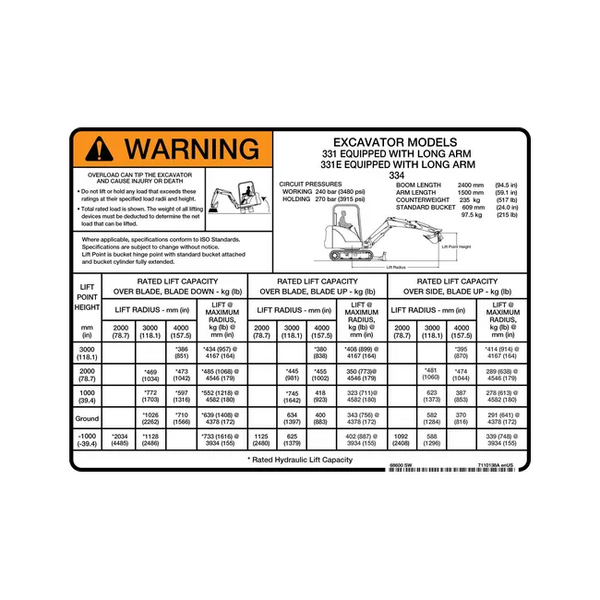 Bobcat 7110138 Warning Decal