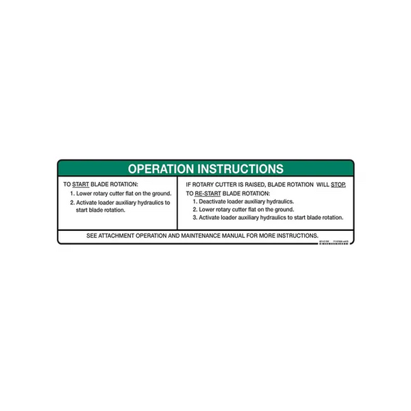 Bobcat 7116788 Operation Decal