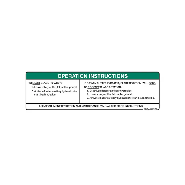 Bobcat 7116788 Operation Decal