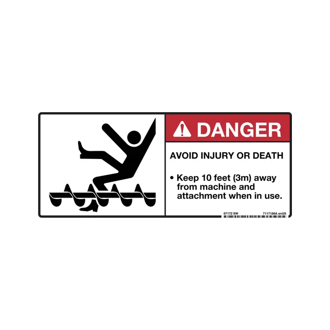 Bobcat 7117186 Auger Decal