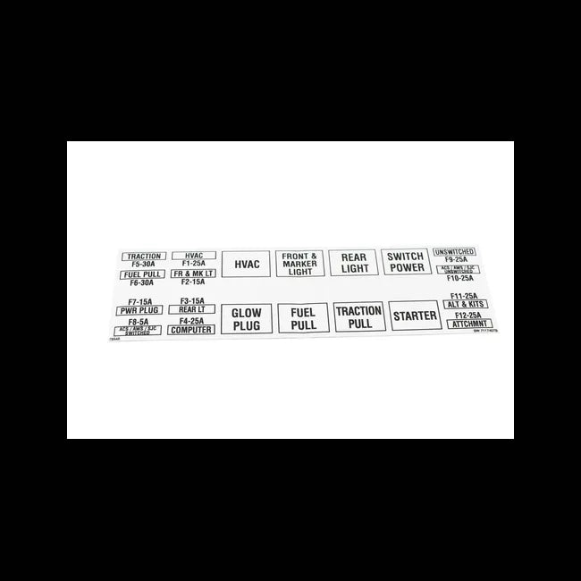 Fuse Relay Decal, 7117407