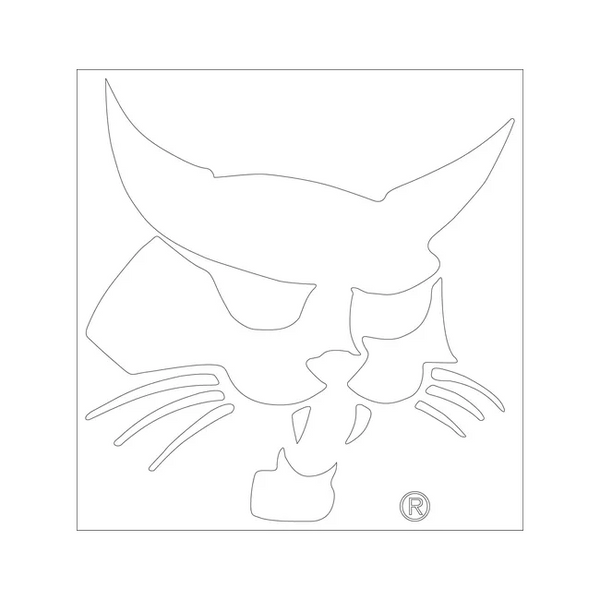 Bobcat 7127235 12.4 x 12 White Bobcat Head Logo Decal