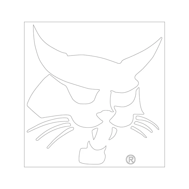 Bobcat 7127235 12.4 x 12 White Bobcat Head Logo Decal