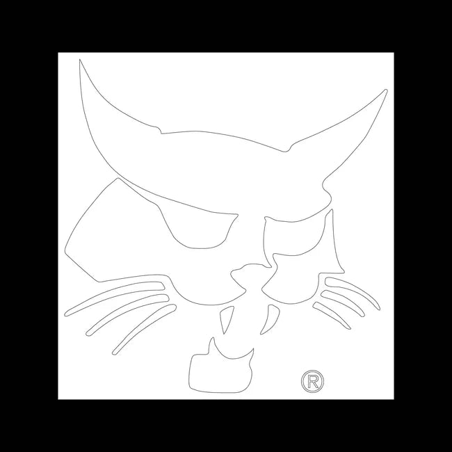 12.4 x 12 White Bobcat Head Logo Decal, 7127235
