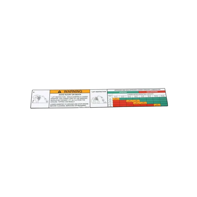 Bobcat 7127607 Warning Decal for Sweeper