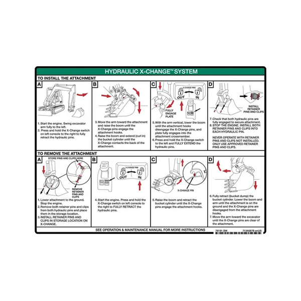 Bobcat 7134587 X-Change Decal For Excavators