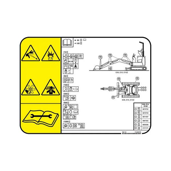 Bobcat 7135257 Service Decal for Excavators