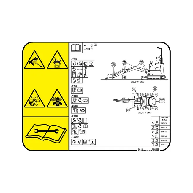 Bobcat 7135257 Service Decal for Excavators