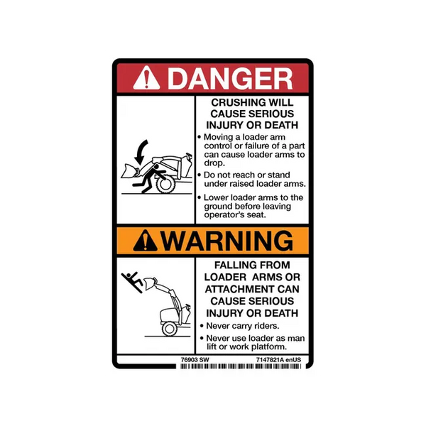 Bobcat 7147821 Danger Decal for Compact Tractor