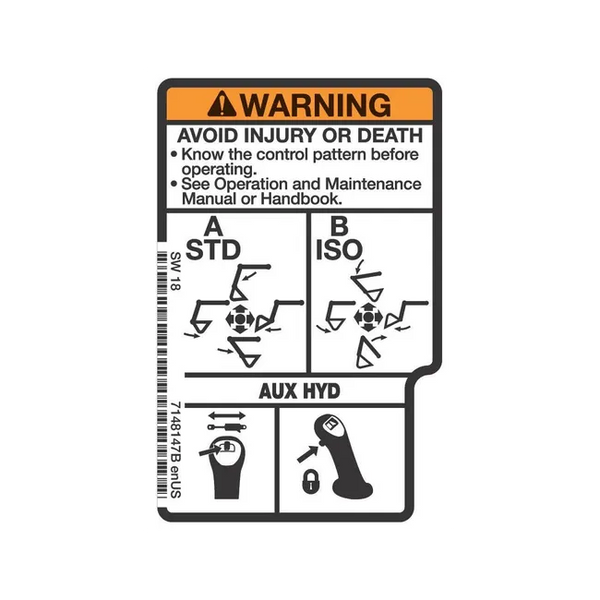 Bobcat 7148147 Right-Hand Standard Iso Decal Excavator