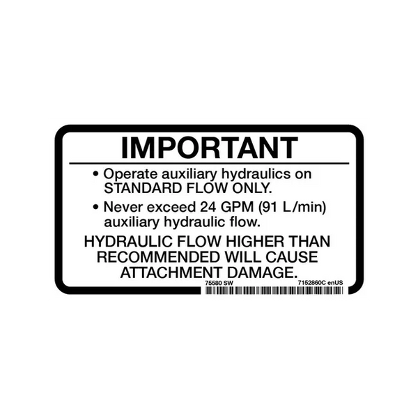 Bobcat 7152860 Flow Max Decal
