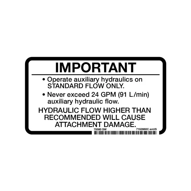Bobcat 7152860 Flow Max Decal