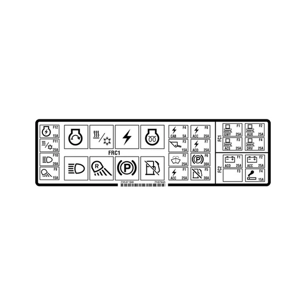 Bobcat 7167945 Decal Fuse Relay