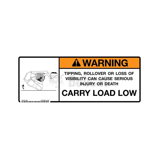 Bobcat 7167993 Carry Load Low Warning Decal