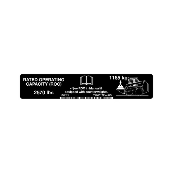 Bobcat 7168017 Lift Capacity Decal