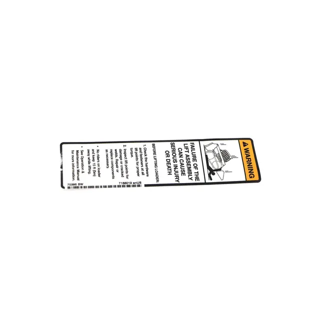 Bobcat 7168019 Warning Decal for Loaders