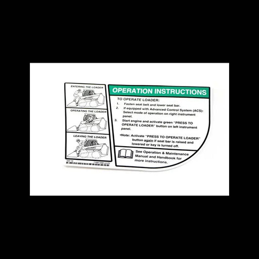 Operation Decal for Loaders, 7168136