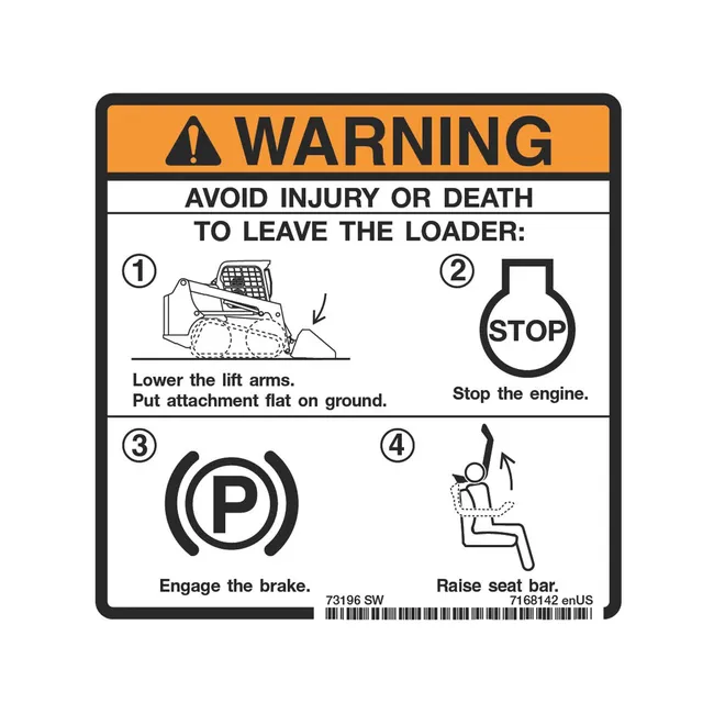 Bobcat 7168142 Warning Decal