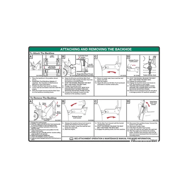 Bobcat 7172327 Mounting Decal for Backhoe