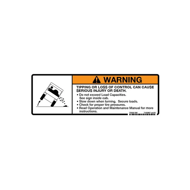 Bobcat 7183987 Warning Decal