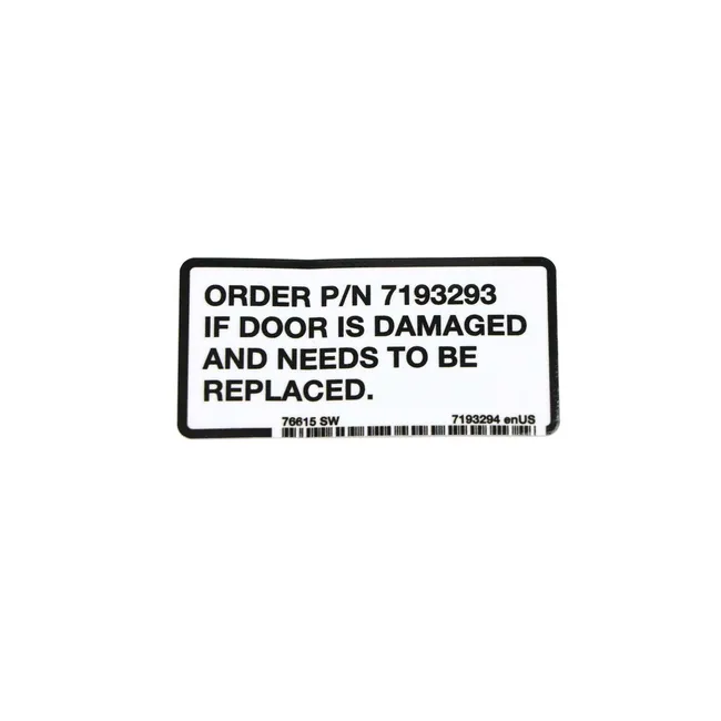 Bobcat 7193294 Service Decal for Attachments and Loaders