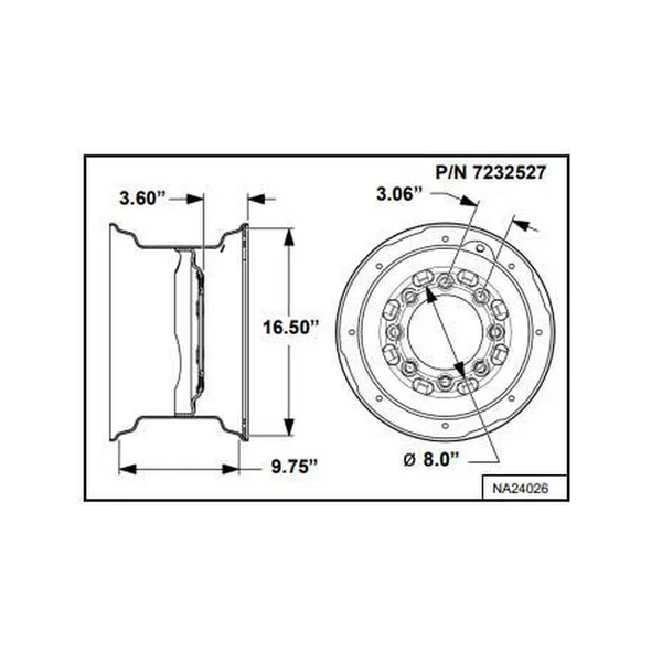 Bobcat 7232527 Rim Wheel
