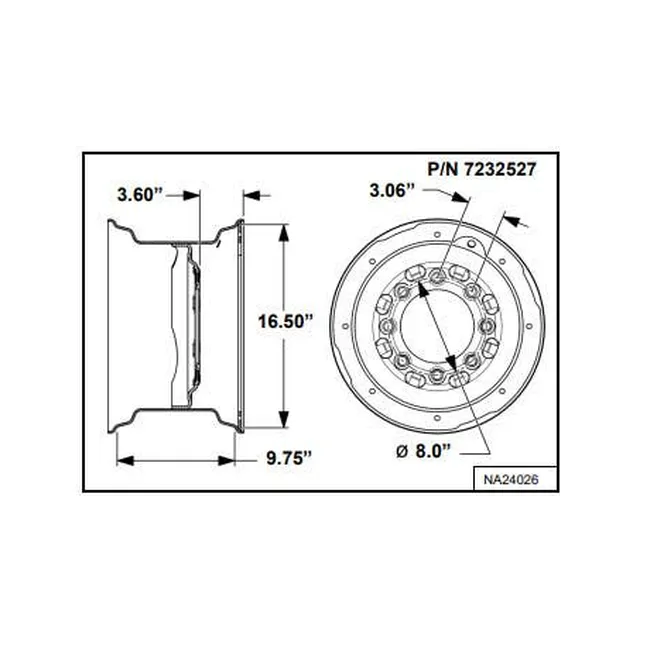 Bobcat 7232527 Rim Wheel